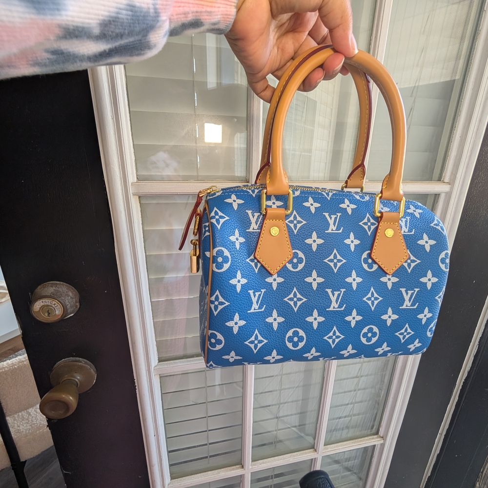 Inspired "Speedy" Blue Monogram Crossbody - Picture 10 of 11